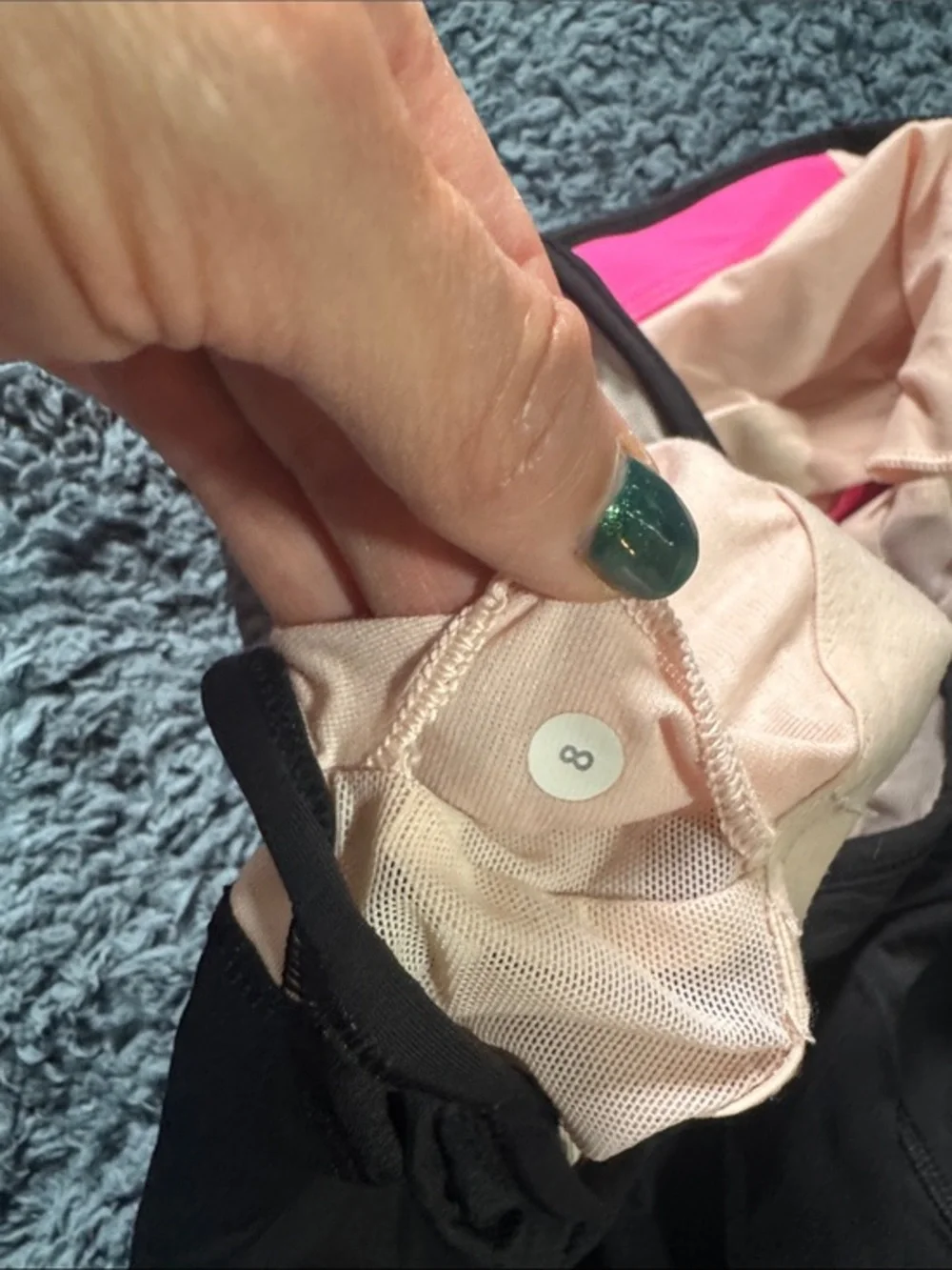 lululemon athletica Pink Cream and Black Racerback Tank